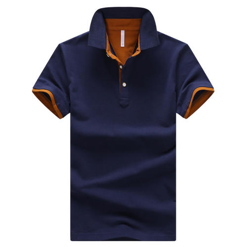 Men Polo Shirt Trend T-shirt Solid Color Lapel Short Sleeved Summer Tops PQ501B