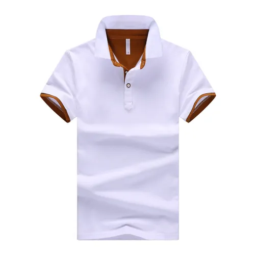 Summer Tops Short Sleeve Men Polo Shirt Trend Solid Color Lapel T-shirt PQ501H