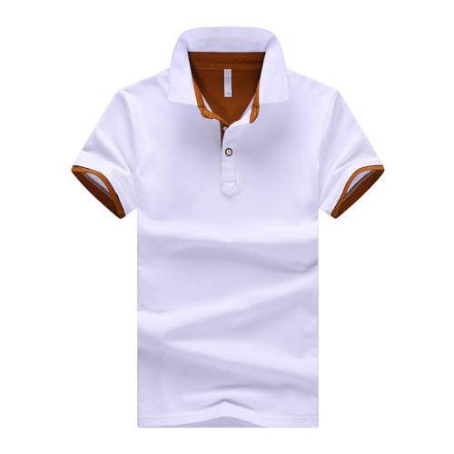 Summer Tops Short Sleeve Men Polo Shirt Trend Solid Color Lapel T-shirt PQ501H