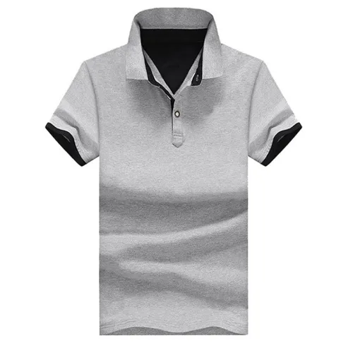Solid Color Summer Tops Short Sleeve Men Polo Shirt Trend Lapel T-shirt PQ501G