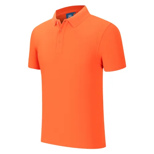Orange High Quality Cotton Lapel T-shirt Advertising Shirt Work Tops Polo Shirt PQ2001F