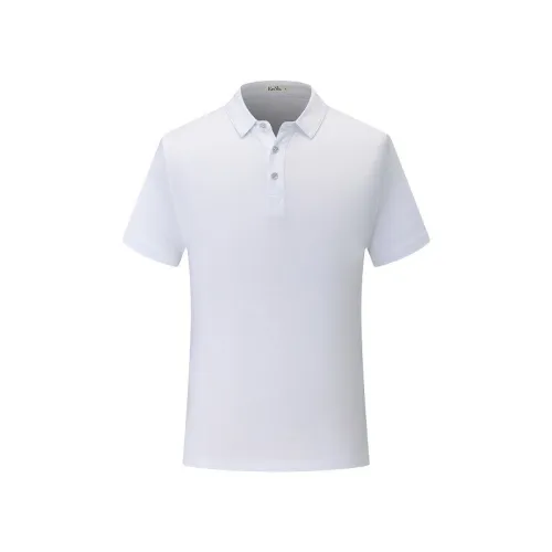 White Plain Weave Shirts Lapel Work POLO Shirt Summer Combed Cotton Tops PQ1838D