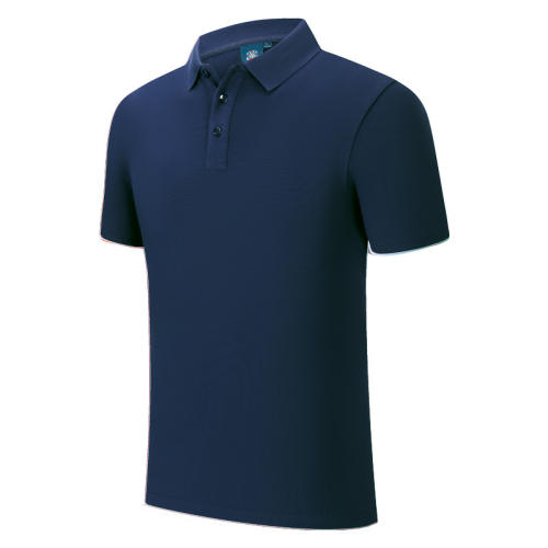 Dark Blue High Quality Cotton Lapel T-shirt Advertising Shirt Work Tops Polo Shirt PQ2001G