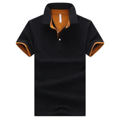 Summer Men Tops Short Sleeve Polo Shirt Trend Solid Color Lapel T-shirt PQ501J