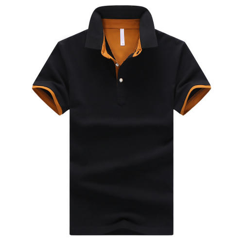 Summer Men Tops Short Sleeve Polo Shirt Trend Solid Color Lapel T-shirt PQ501J