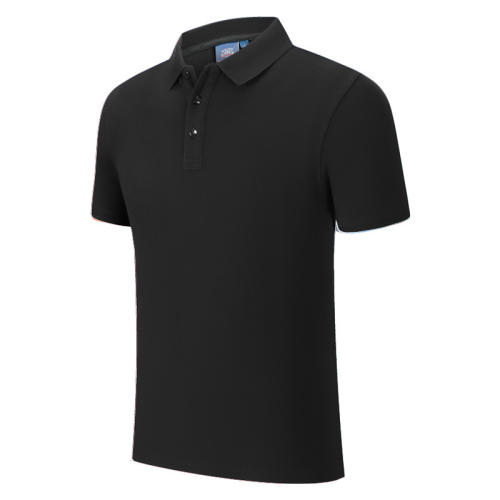 Black High Quality Cotton Lapel T-shirt Advertising Shirt Work Tops Polo Shirt PQ2001A