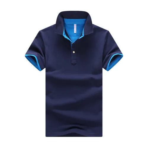 Men Polo Shirt Trend Lapel T-shirt Short Sleeved Solid Color Summer Tops PQ501D