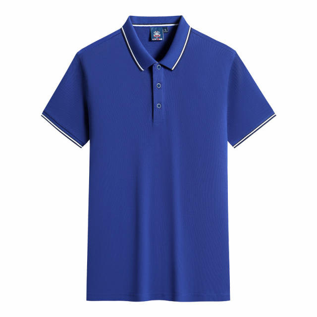 Black Summer Cotton T-shirt Custom Lapel Short Sleeve Polo Shirt Team Work Clothes PQ2003A