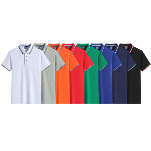 Black Summer Cotton T-shirt Custom Lapel Short Sleeve Polo Shirt Team Work Clothes PQ2003A