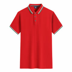 Black Summer Cotton T-shirts Lapel Team Work Clothes Short Sleeve Polo Shirt PQ2005A