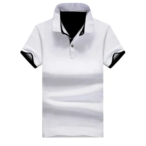 Short Sleeved Solid Color Summer Tops Men Polo Shirt Trend Lapel T-shirt PQ501F