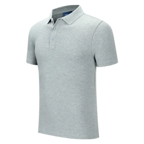 Grey High Quality Cotton Lapel T-shirt Advertising Shirt Work Tops Polo Shirt PQ2001B