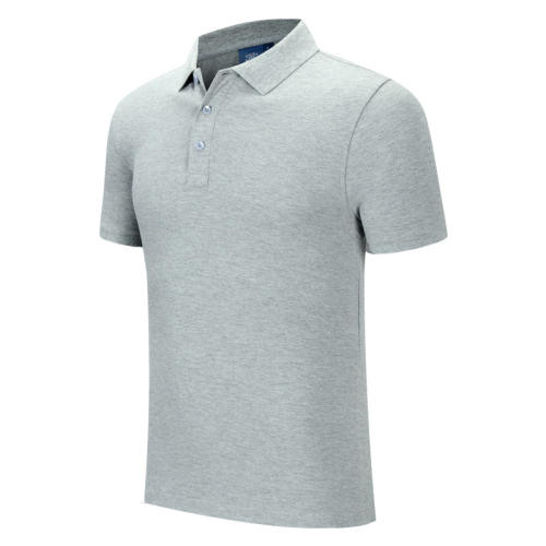 Grey High Quality Cotton Lapel T-shirt Advertising Shirt Work Tops Polo Shirt PQ2001B