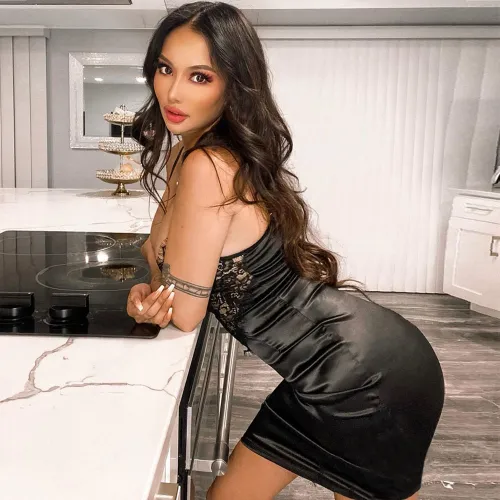 Women Black Sexy Lace Babydoll Lingerie Satin Night Club Dress PQBS008