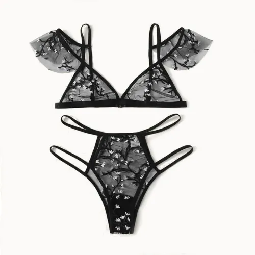 Sexy White Mesh Bra Set With Panties Women Lingerie PQZT271A