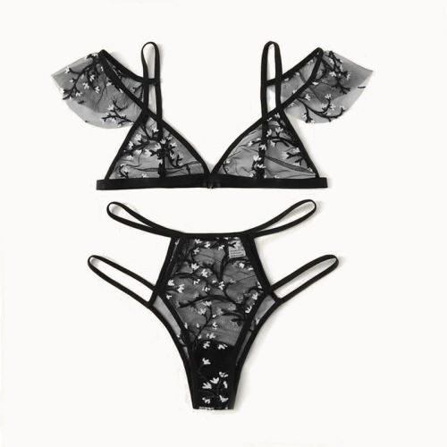 Sexy White Mesh Bra Set With Panties Women Lingerie PQZT271A