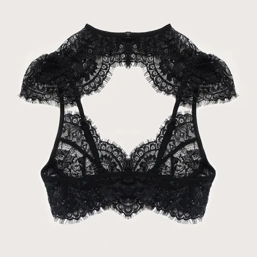 Sexy Eyelash Lace Bra With Shorts Women Erotic Lingerie Sets PQZT266A