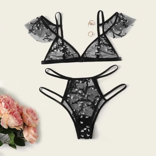 Sexy White Mesh Bra Set With Panties Women Lingerie PQZT271A