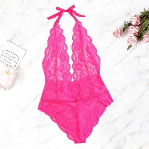 Rose Sheer Lace Teddies Lingerie for Women Sexy Bodysuit PQBS004E