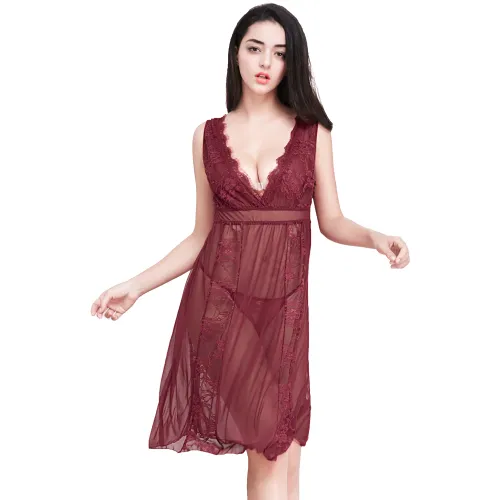Plus Size Lace Babydoll Lingerie For Women Sexy Sleepwear PQYM7815A