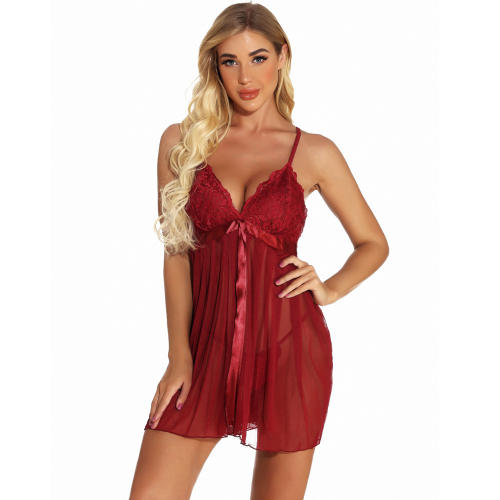 Plus Size Lace Babydoll Lingerie For Women Night Dress PQYM7025