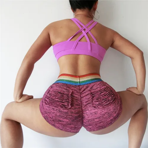 Women High Waist Sexy Sport Shorts Yoga Fitness Leggings PQ9069A