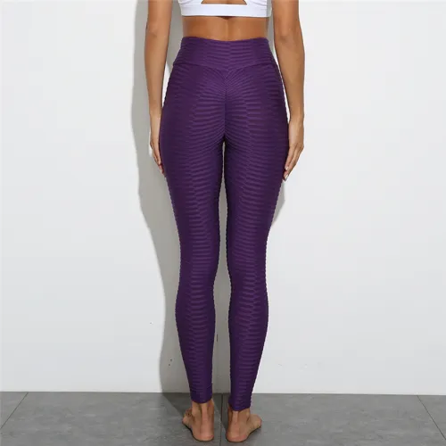 Jacquard Fitness Leggings High Waist Sport Pants Fashion Yoga Trousers PQ7296G