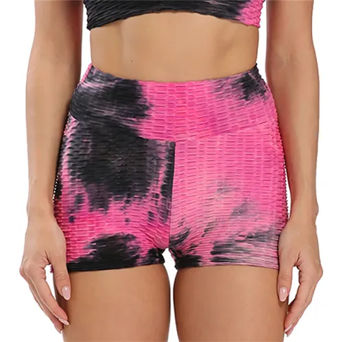 High Waist Sexy Sport Shorts Women Tie-Dyed Fitness Leggings PQ9616B