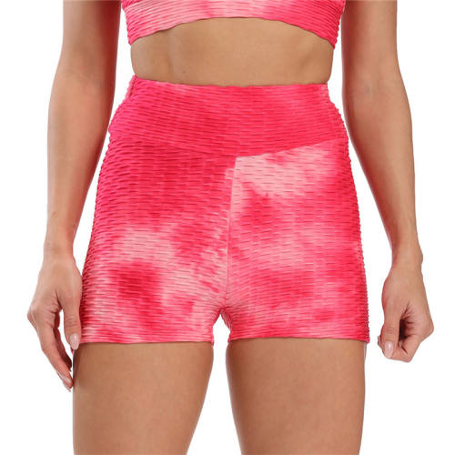 Women High Waist Sexy Sport Boxers Tie-Dyed Fitness Shorts PQ9616H