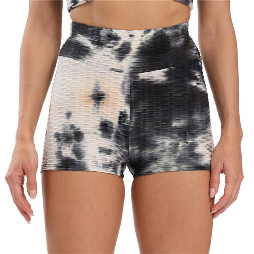 Women Tie-Dyed Fitness Leggings High Waist Sexy Sport Shorts PQ9616A