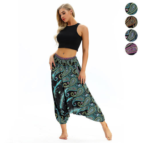 Women African Print Yoga Leggings Harem Hippie Pants PQYCL-043