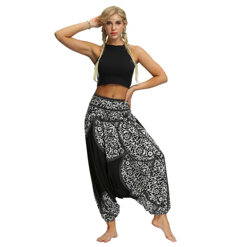 Women Digital Print Dance Wear Harem Yoga Hippie Pants PQYCL-060