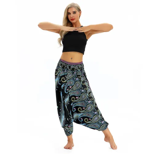Women African Print Yoga Leggings Harem Hippie Pants PQYCL-043