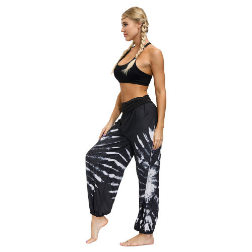 Loose Yoga Dance Bloomers Women Straight Wide Leg Hippie Pants PQYEX013