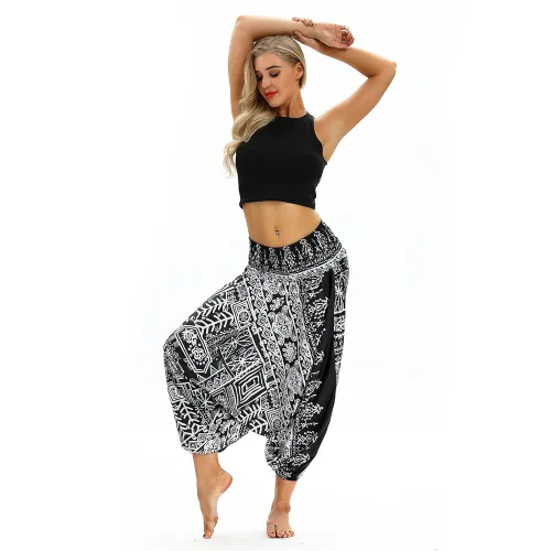 Digital Print Harem Hippie Pants Women Yoga Leggings PQYCL-028