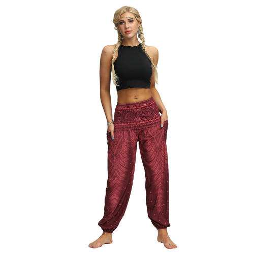 Women Hippie Harem Pants Digital Print Yoga Leggings PQYCI-073