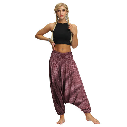 Women Digital Print Dance Wear Harem Yoga Hippie Pants PQYCL-056