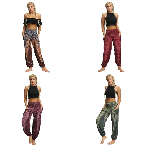 Women Hippie Harem Pants Digital Print Yoga Leggings PQYCI-074