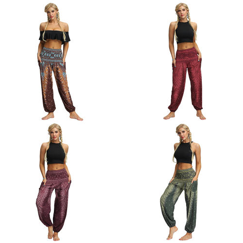Women Hippie Harem Pants Digital Print Yoga Leggings PQYCI-074