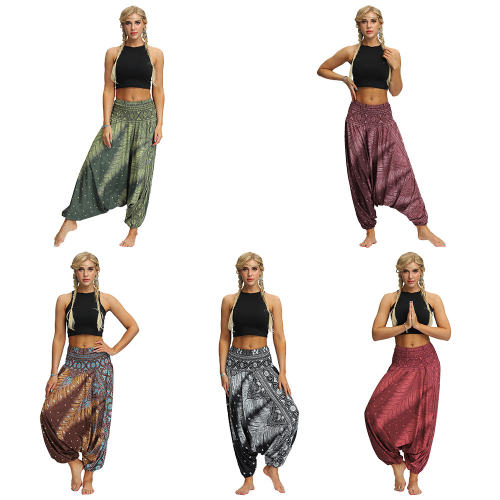 Women Digital Print Dance Wear Harem Yoga Hippie Pants PQYCL-055