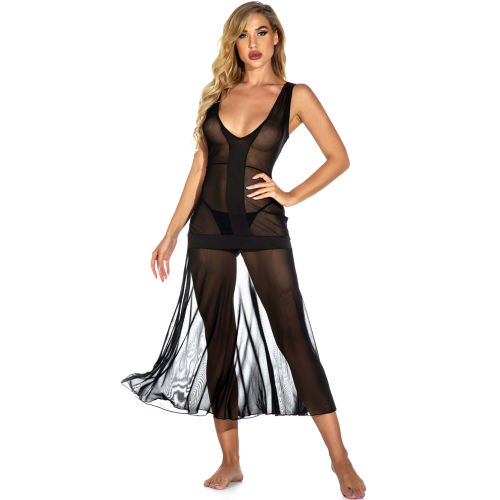 Sexy Mesh Lingerie Women Nightgown Spaghetti Strap Night Dress PQYM7834