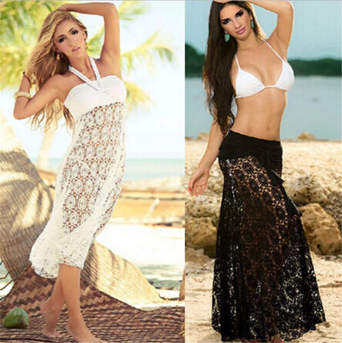 Black Lace Beach Dress for Women Sexy Beach Cover-ups PQ66861B