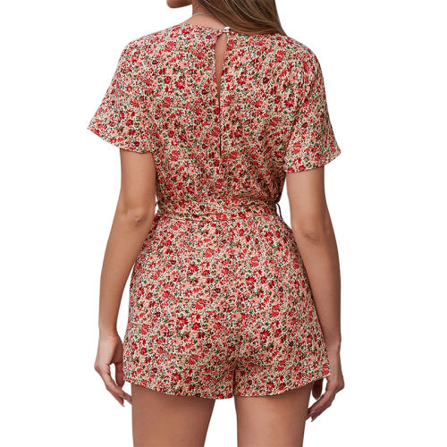 Fashion Floral Print Rompers For Women Summer Bodysuit PQ1155
