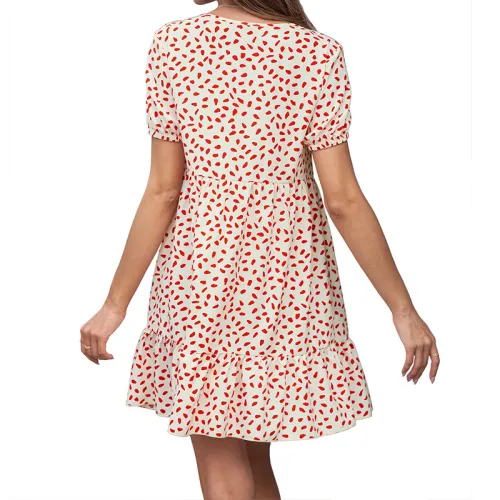 Summer Loose Casual Dress for Women Floral Printed Retro Dresses PQ1103B