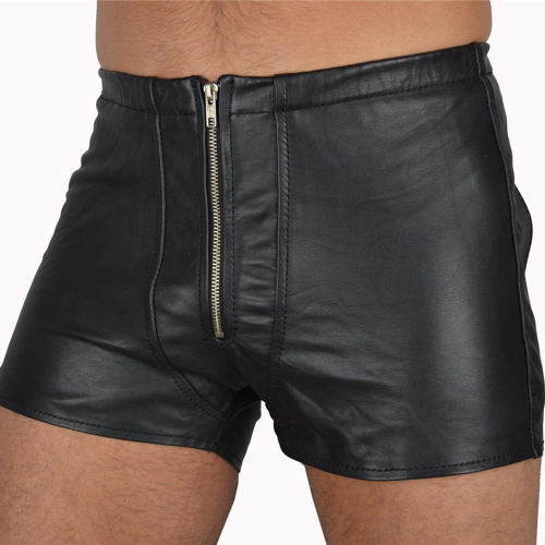 Night Club Butt Cheek Shorts Faux Leather Steampunk Matt PU Pants Men PQN927