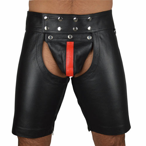 Matt PU Night Club Shorts Faux Leather Open Crutch Steampunk Pants Men PQN926