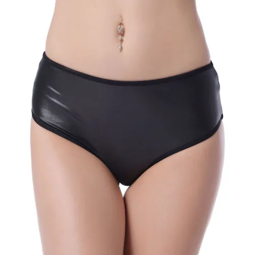 Faux Leather Butt Cheek Underwear PVC Club Shorts For Women PQLK1090