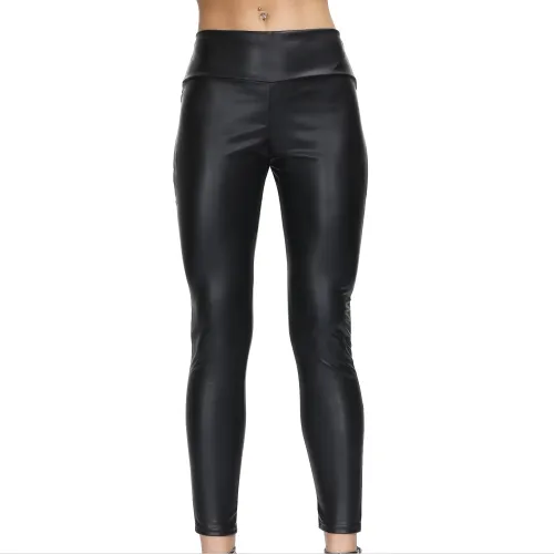 PVC Steampunk Club Pants Faux Leather Wetlook Trousers Women PQLK1116D