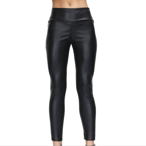 PVC Steampunk Club Pants Faux Leather Wetlook Trousers Women PQLK1116D