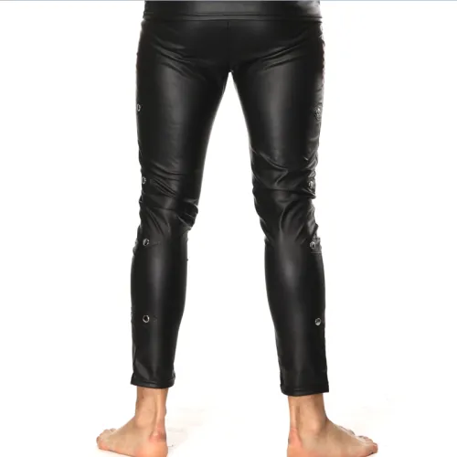 Steampunk Pants with Tops PU Club Wear Faux Leather Trousers For Men PQLKN944